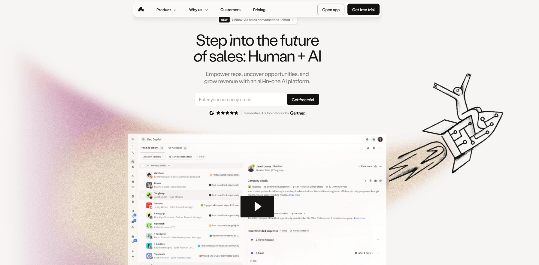 Interface du logiciel Amplemarket
