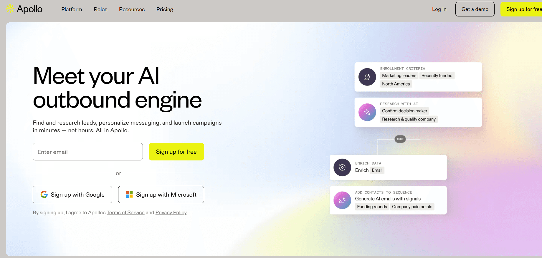 Interface du logiciel Apollo io