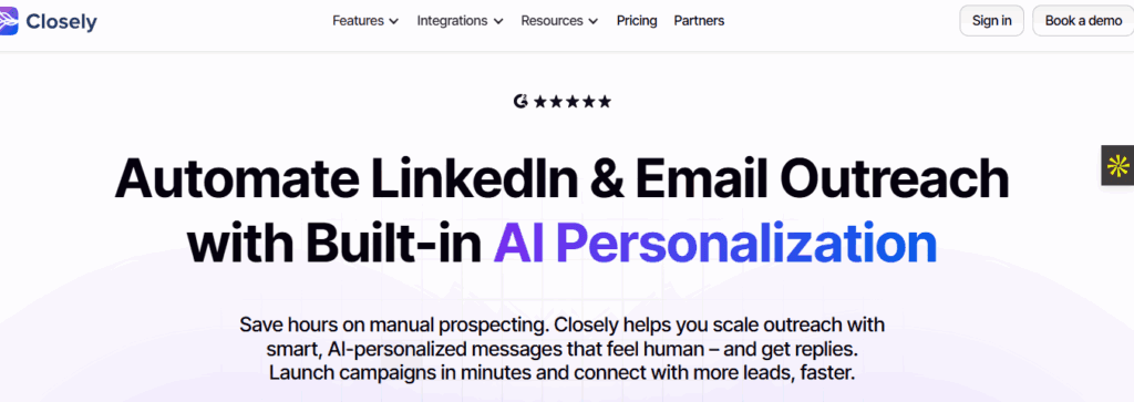 Interface du logiciel Closely