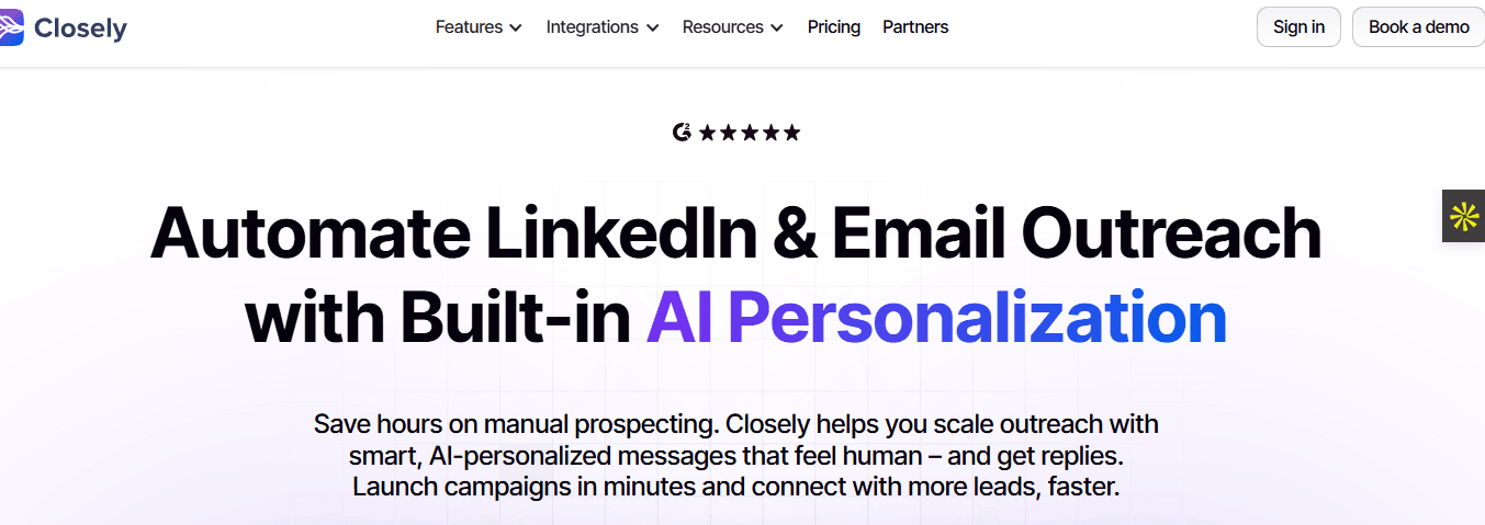 Interface du logiciel Closely