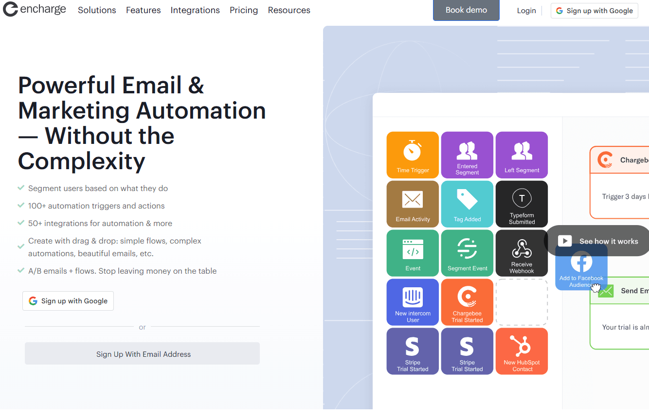 Interface du logiciel Encharge