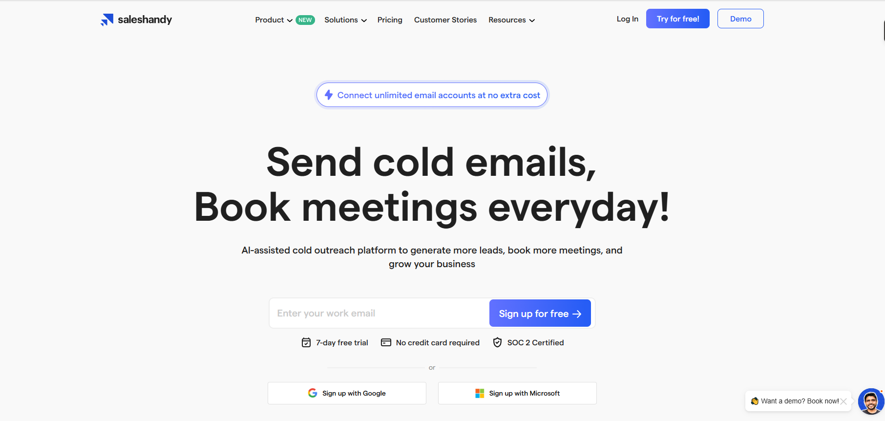 Interface du logiciel Saleshandy