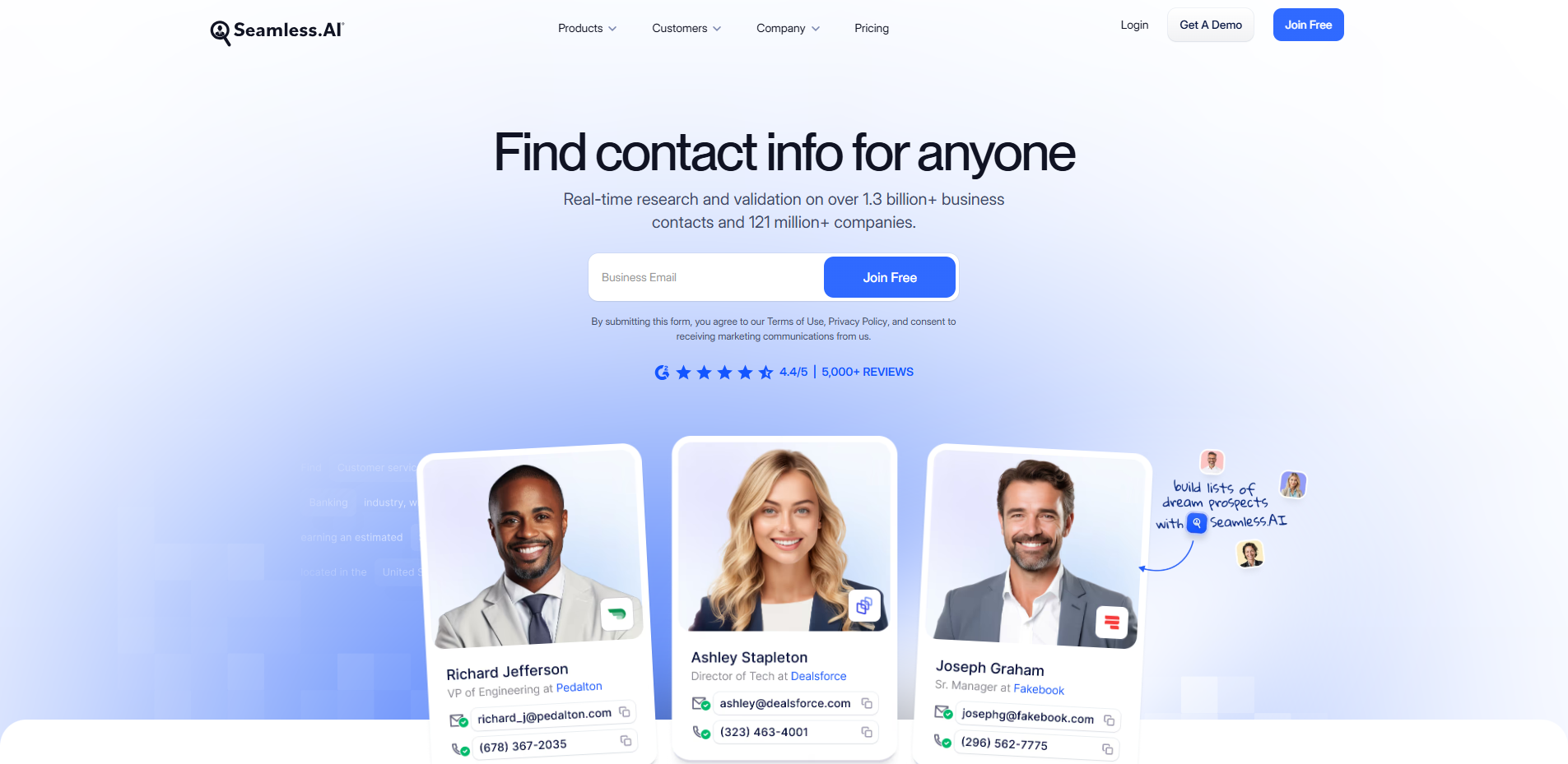 Interface du logiciel Seamless.ai