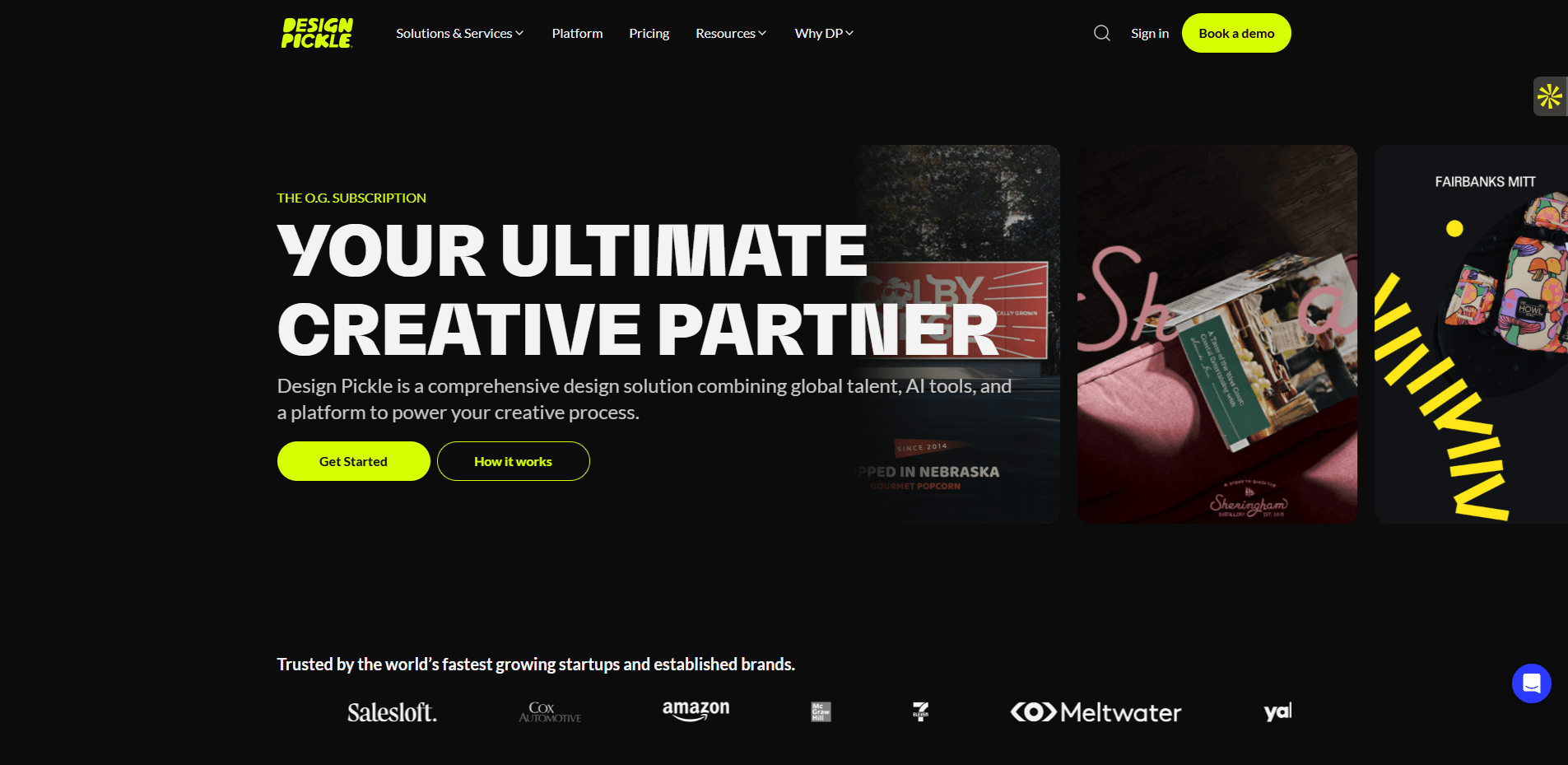 Interface du logiciel Design Pickle