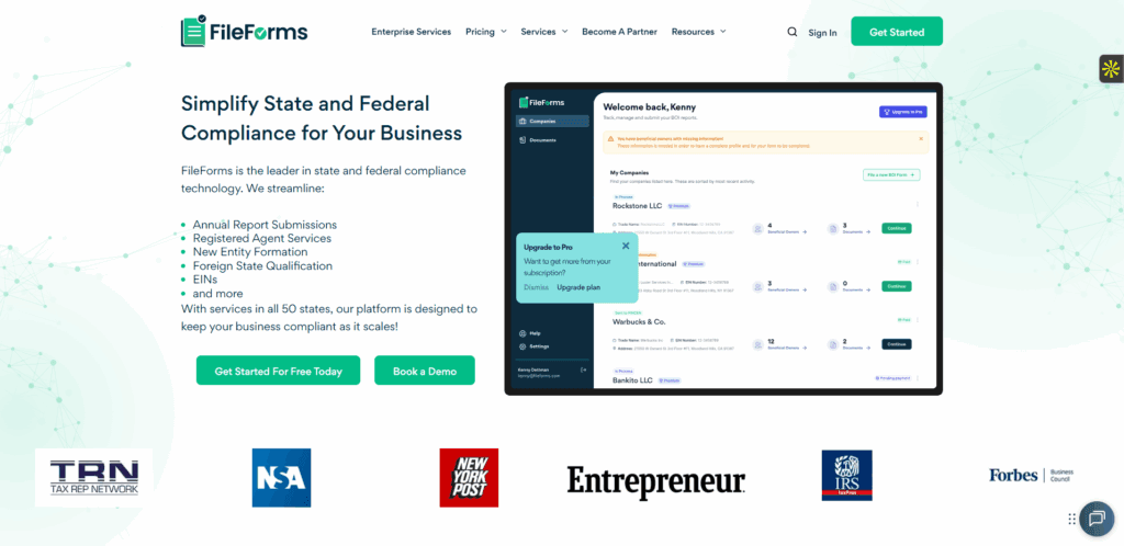 Interface du logiciel File Forms