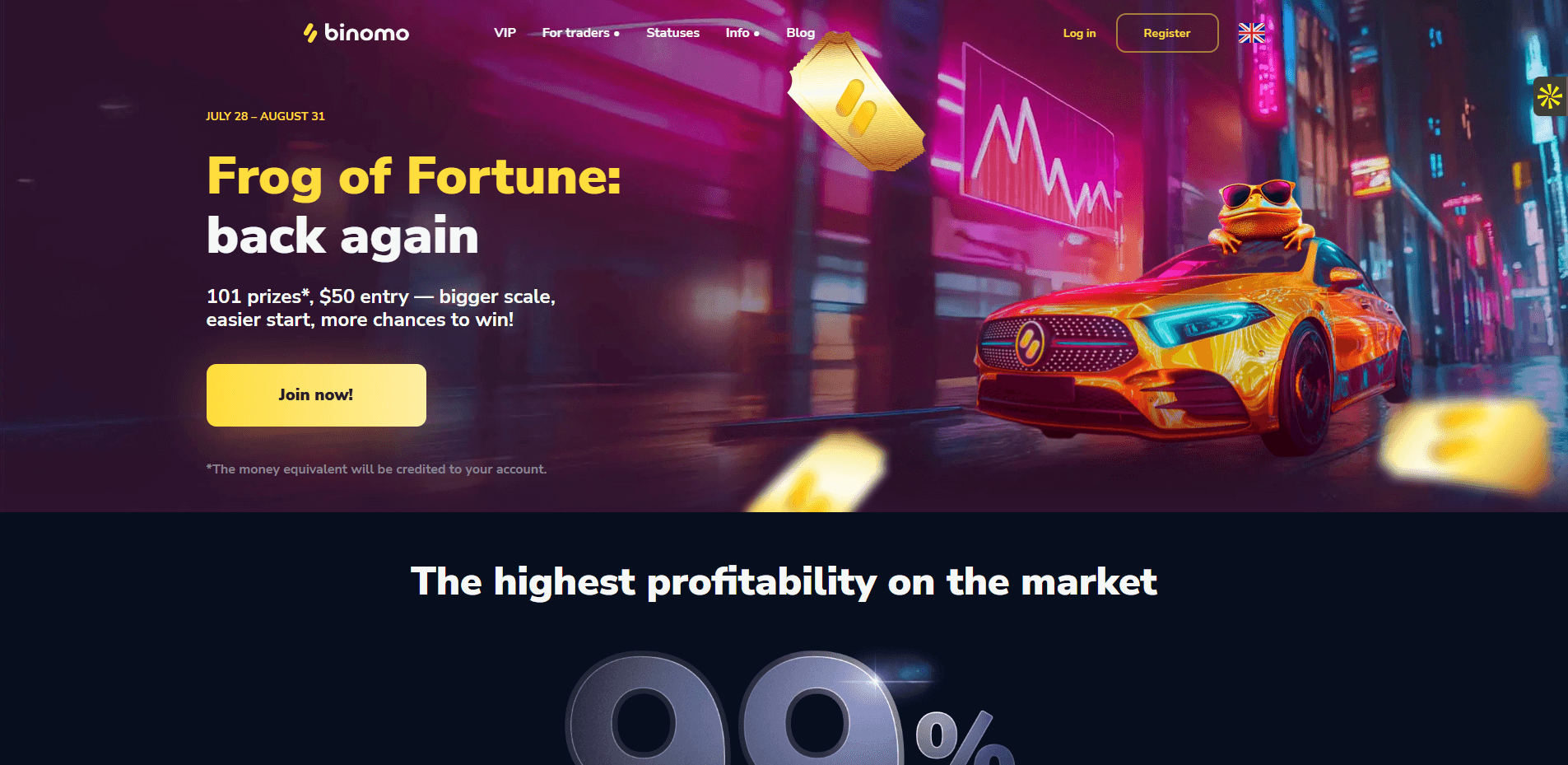 Interface du logiciel Binomo Club