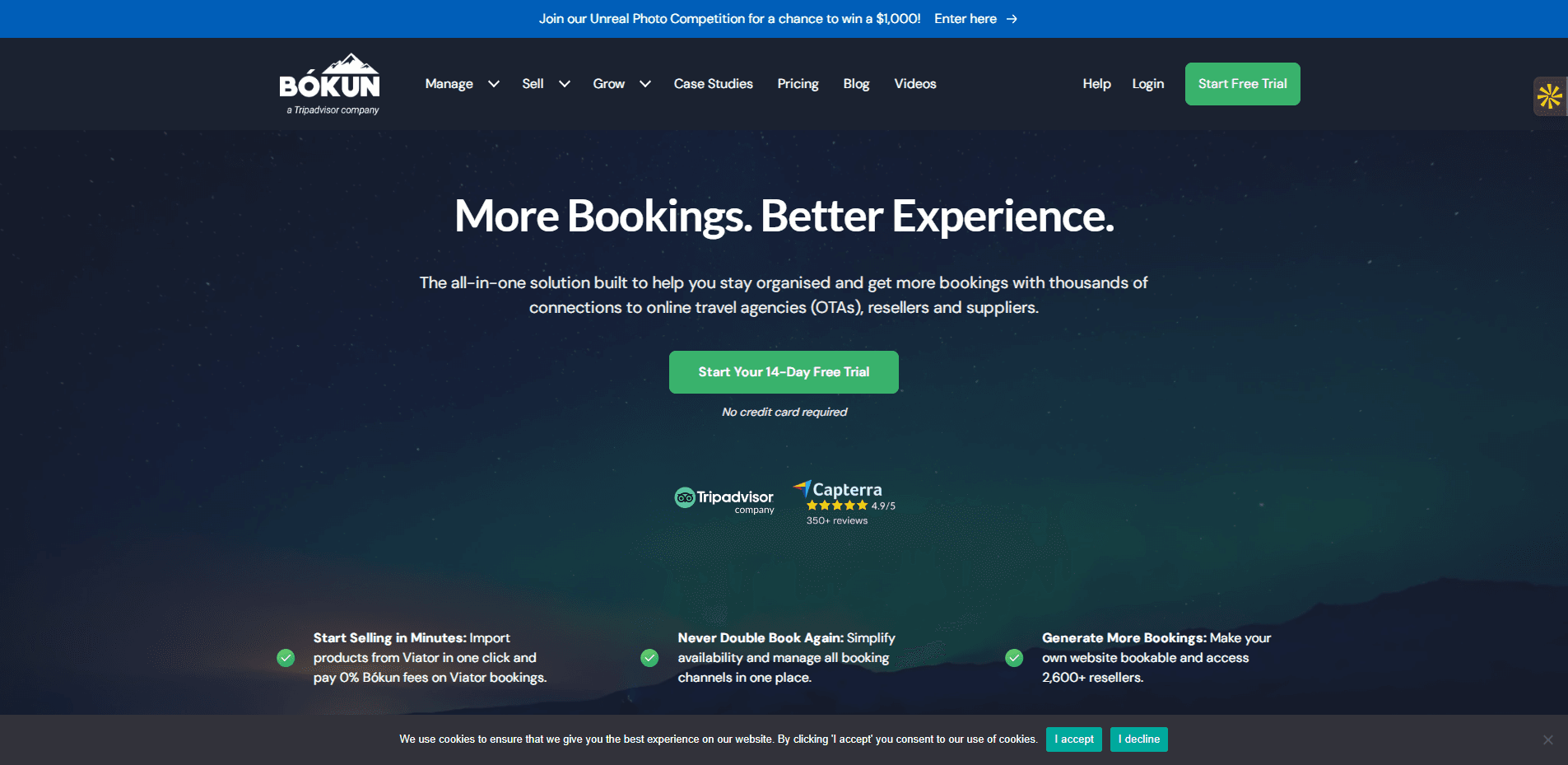 Interface du logiciel Bokun