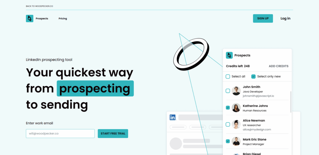 Interface du logiciel Woodpecker