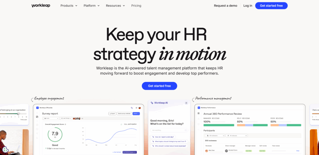 Interface du logiciel Workleap