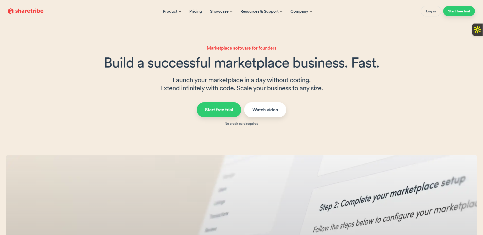 Interface du logiciel Sharetribe