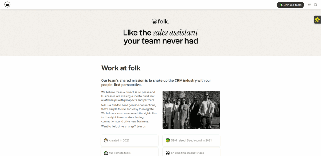 Interface du logiciel Folk