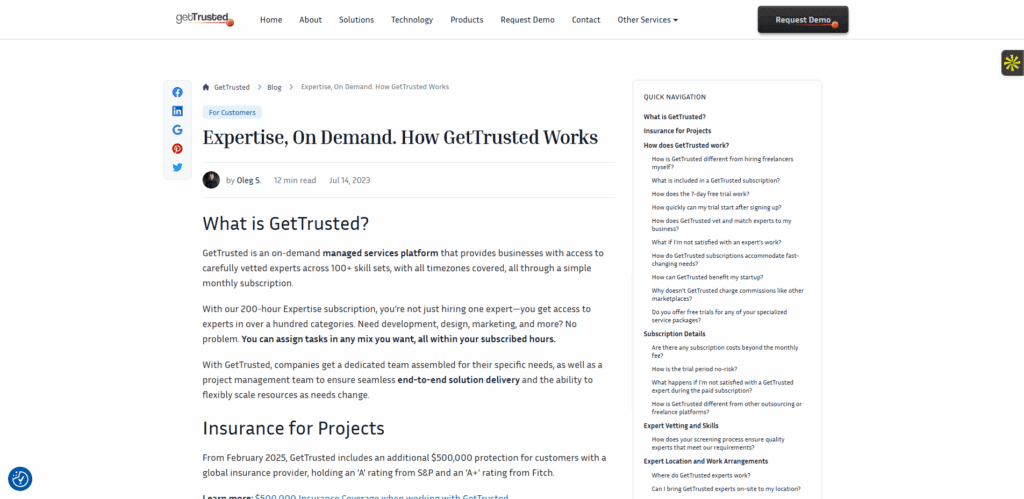 Interface du logiciel GetTrusted