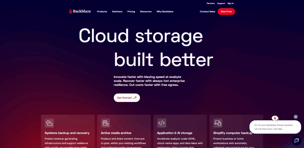Interface du logiciel Backblaze