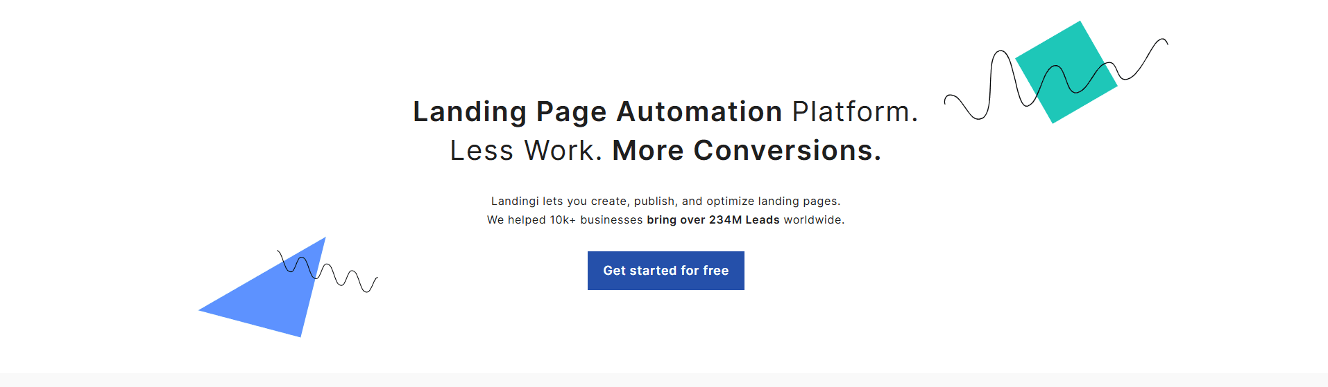 Interface du logiciel Landingi