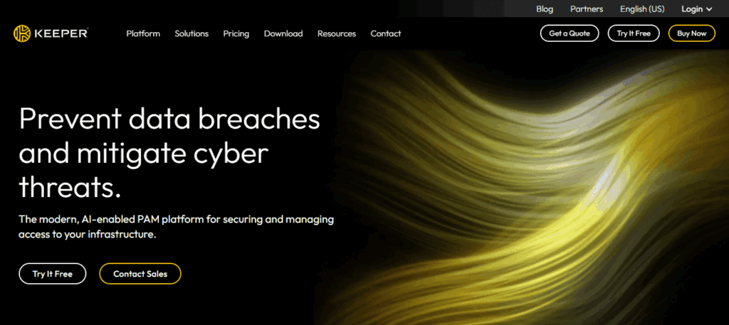 Interface du logiciel Keeper