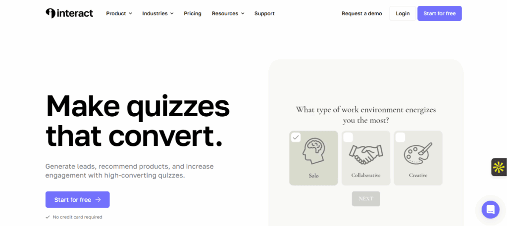 Interface du logiciel Interact