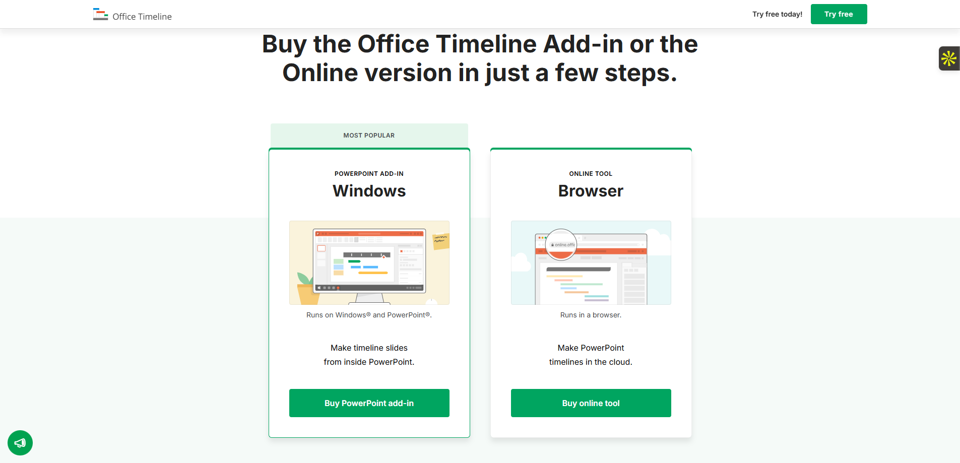 Les tarifs du logiciel Office Timeline