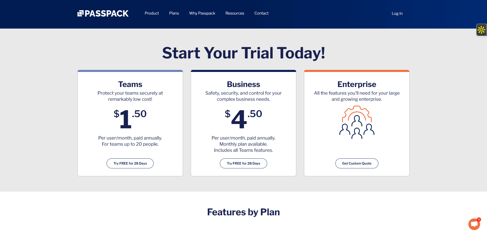 Les tarifs du logiciel Passpack