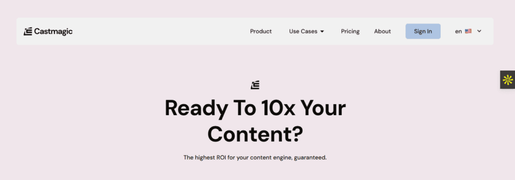 Interface du logiciel Castmagic