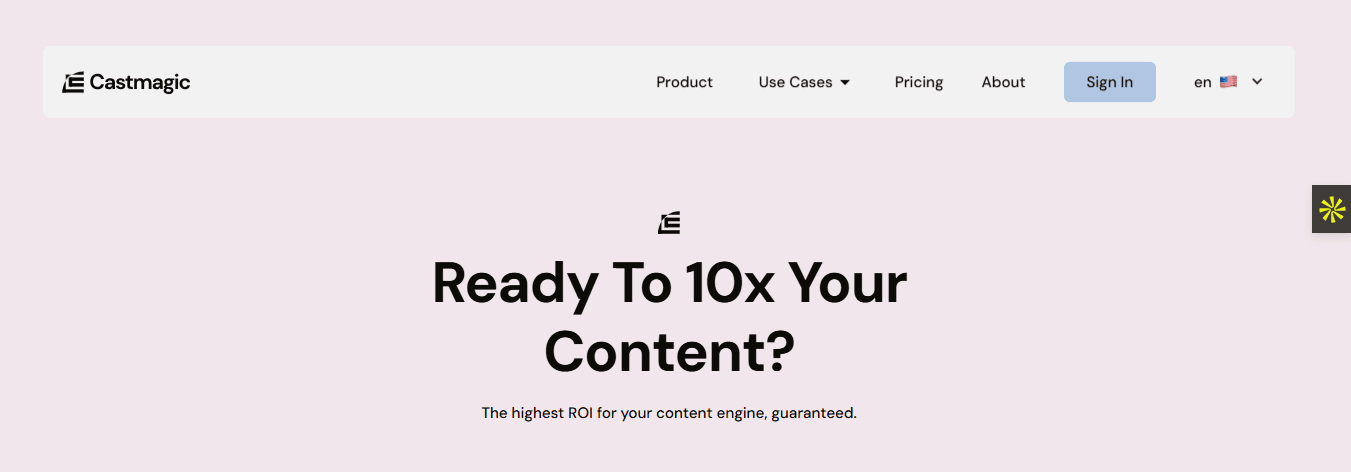 Interface du logiciel Castmagic