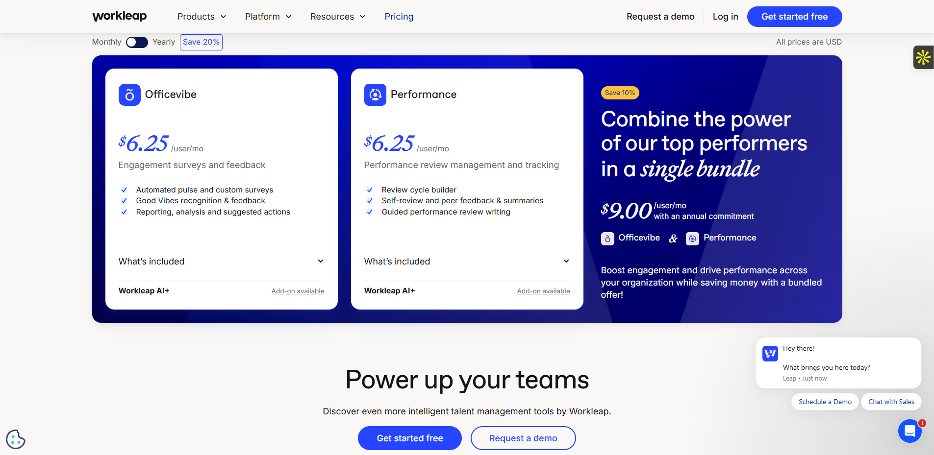 Les tarifs du logiciel Workleap