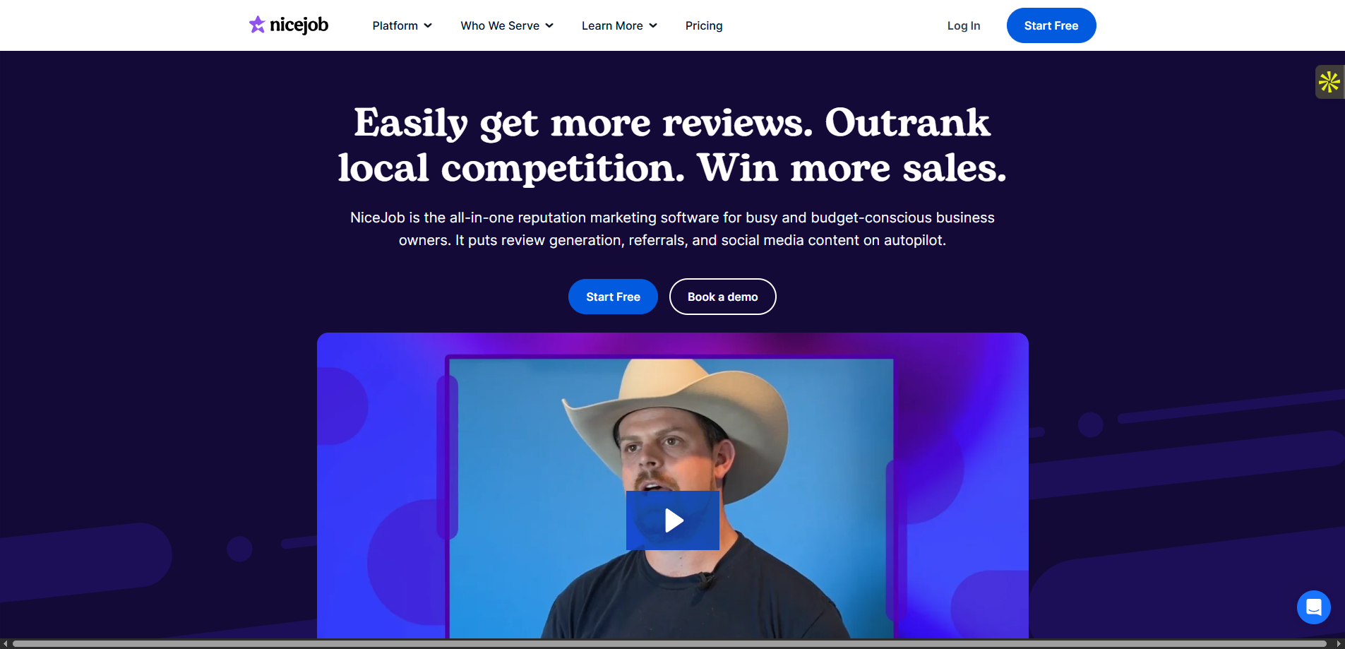 Interface du logiciel NiceJob