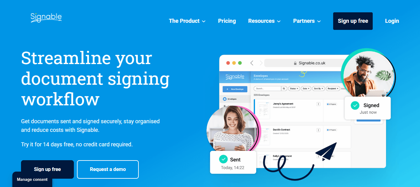 Interface du logiciel Signable