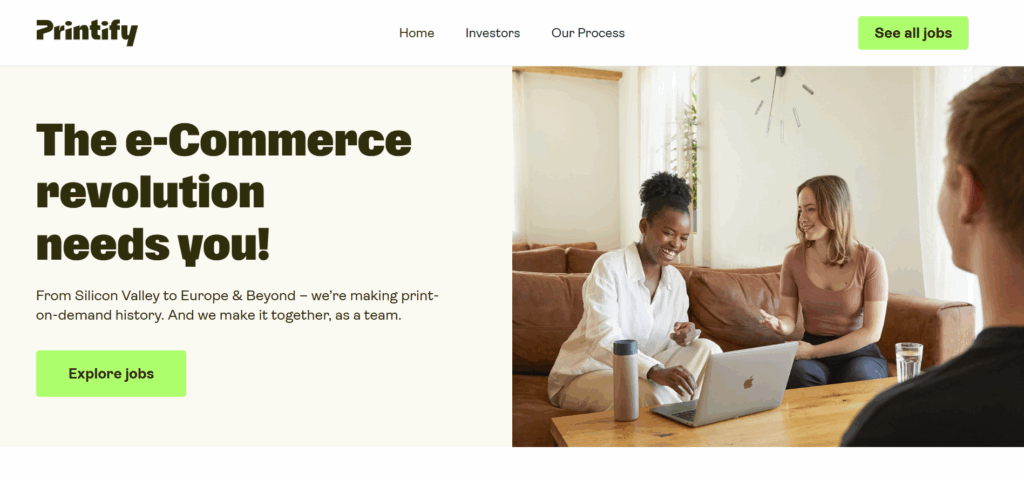 Interface du logiciel Printify
