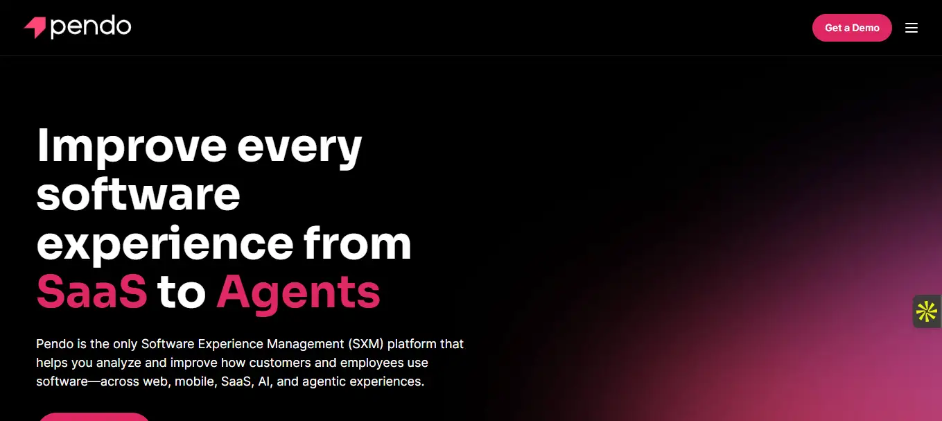 Interface du logiciel Pendo