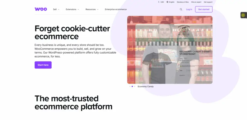 Interface du logiciel WooCommerce