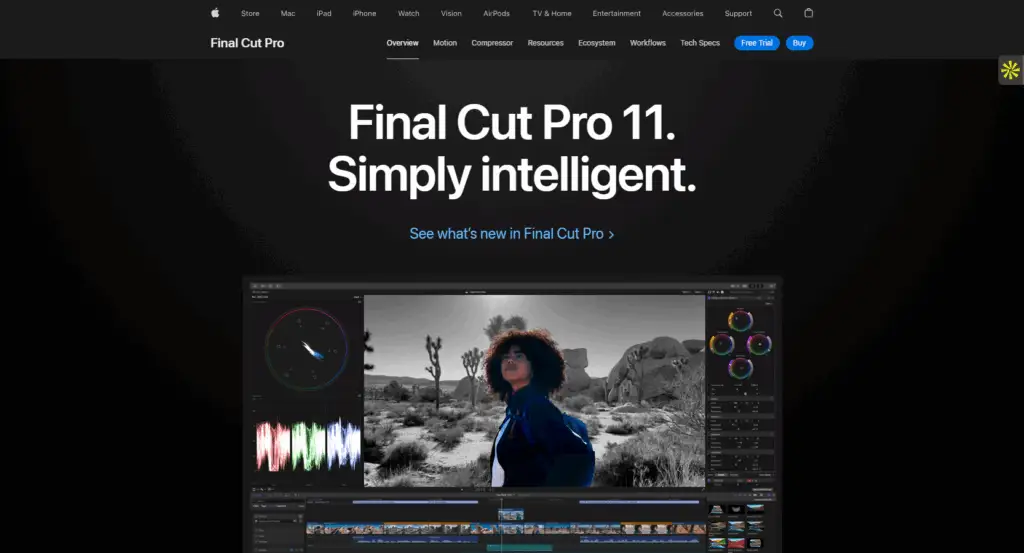 Interface du logiciel Final Cut Pro