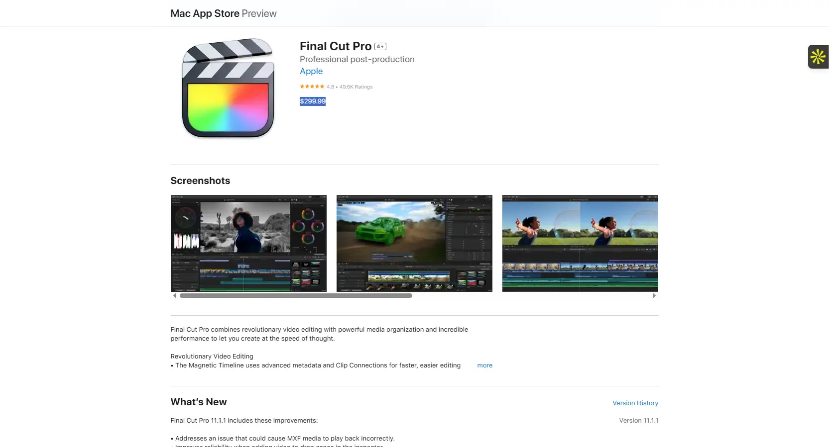 Les tarifs du logiciel Final Cut Pro