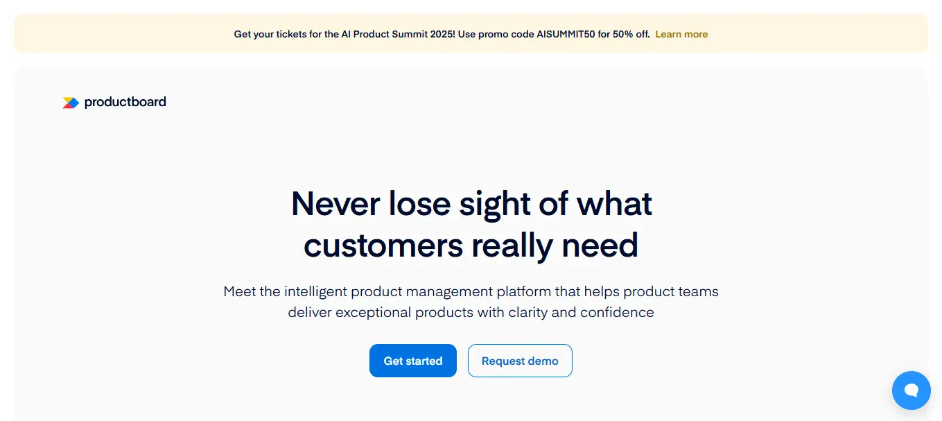 Interface du logiciel Productboard