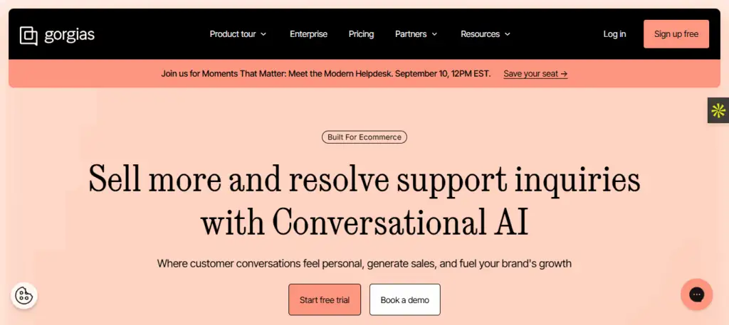 Interface du logiciel Gorgias