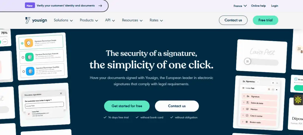 Interface du logiciel YouSign