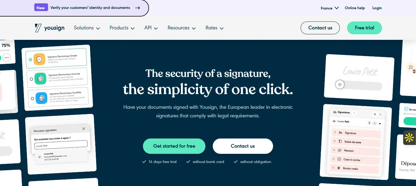 Interface du logiciel YouSign