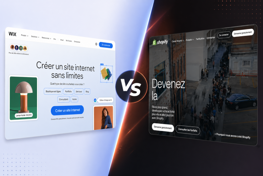 Wix vs Shopify website comparison